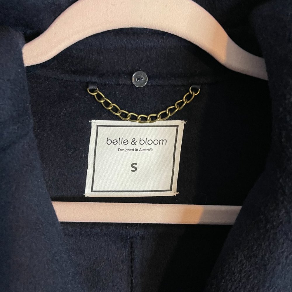 Belle & Bloom Jacket Womens Small Navy Double Breasted Academia Preppy - Picture 3 of 9